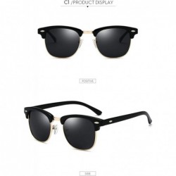 Rimless UV400 Polarized Sunglasses Classic Fashion Semi Rimless Sun Glasses for Men Women (Black) - CF18XT0KND5 $15.10