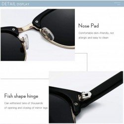 Rimless UV400 Polarized Sunglasses Classic Fashion Semi Rimless Sun Glasses for Men Women (Black) - CF18XT0KND5 $15.10