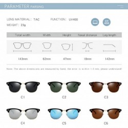 Rimless UV400 Polarized Sunglasses Classic Fashion Semi Rimless Sun Glasses for Men Women (Black) - CF18XT0KND5 $15.10