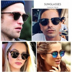 Rimless UV400 Polarized Sunglasses Classic Fashion Semi Rimless Sun Glasses for Men Women (Black) - CF18XT0KND5 $15.10