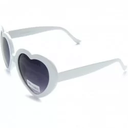 Round 80's Love Heart Shaped sunglasses Lolita Smoke Lens (Bold White- 52) - CF12O0YT8DT $18.55
