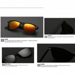 Square Polarized Men's Sunglasses Unisex Style Metal Hinges Polaroid Lens Top Quality Oculos De Sol - No2 - CI197Y6THWE $62.03