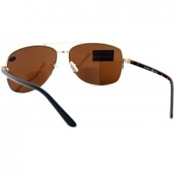 Aviator Bifocal Magnification Lens Sunglasses Mens Half Rim Aviator Tinted Reader - Gold - C81854M4G7D $7.68
