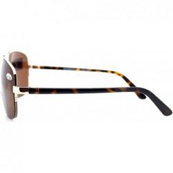 Aviator Bifocal Magnification Lens Sunglasses Mens Half Rim Aviator Tinted Reader - Gold - C81854M4G7D $7.68