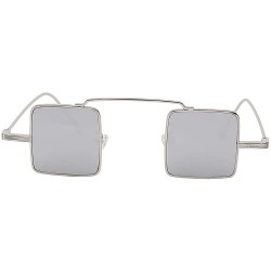 Square Vintage Square Small Metal Frame Sunglasses Tinted Lens Shades - Silver-mirror - CT18I3INLLH $11.32