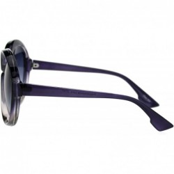 Oversized Vintage Round Sunglasses Womens Oversized Fashion Beveled Frame UV 400 - Purple Grey (Smoke) - CV193XNWK7N $13.71