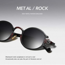 Round Gothic Retro Steampunk sunglasses oval Vintage sunglasses for men women Metal Frame sunglasses - 7 - CM18AW5TR7X $11.46