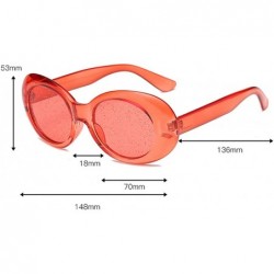 Oval Clear Transparent Sunglasses Women Candy Color Big Oval Frame Sun Glasses Female - Yellow - C618DTSE4C6 $11.72