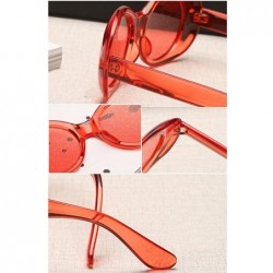 Oval Clear Transparent Sunglasses Women Candy Color Big Oval Frame Sun Glasses Female - Yellow - C618DTSE4C6 $11.72