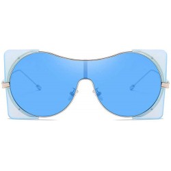 Oversized Sunglasses Fashionable Metal Large Frame Sunglasses Brilliant Ladies'Ultraviolet Protection - D - CN18Q0IMYZR $24.10