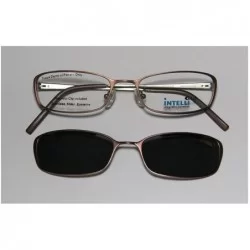 Rimless 733 Mens/Womens Designer Full-rim Sunglass Lens Clip-Ons Flexible Hinges Eyeglasses/Spectacles - Mocha / Green - C312...