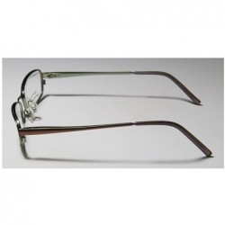 Rimless 733 Mens/Womens Designer Full-rim Sunglass Lens Clip-Ons Flexible Hinges Eyeglasses/Spectacles - Mocha / Green - C312...