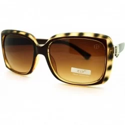 Square Women's Square Frame Designer Fashion Sunglasses - Black Tort - CR11LJ8JUUF $18.19