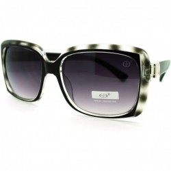 Square Women's Square Frame Designer Fashion Sunglasses - Black Tort - CR11LJ8JUUF $10.72