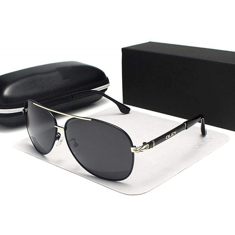 Aviator Sunglasses Men Polarized Fashion Classic Pilot Sun Glasses Y7005 C1BOX - Y7005 C2box - CF18XDWNDWY $18.33