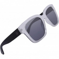 Square Sooner or Later Women's Retro Square Sunglasses - Chunky Frame - Wood Temples - 100% UV Protection Lens - C6197CXWHK5 ...