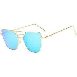 Aviator Sunglasses Fashion Unisex Vintage Irregular Glasses Fashion Aviator Mirror Sunglasses - Blue - CP18NAO5367 $13.91