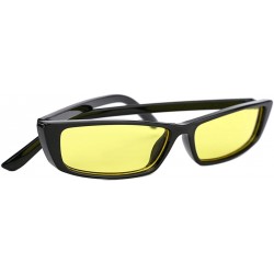 Sport Women Rectangle Small Frame Sunglasses Fashion Designer Square Shades - Black Frame/Yellow Lens - CD18C6WTUSH $7.71