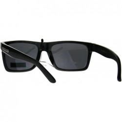 Rectangular Biohazard Sunglasses Mens Sporty Fashion Rectangular Shades UV 400 - Black Brown - CY1895Z2HO7 $8.22