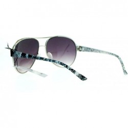 Aviator Vintage Retro Fashion Sunglasses Womens Flat Top Aviators - Silver Black Leopard - CB11G1TJ5UR $7.67