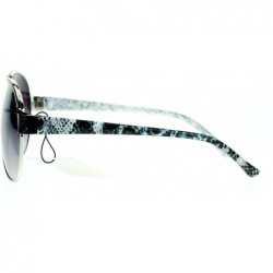 Aviator Vintage Retro Fashion Sunglasses Womens Flat Top Aviators - Silver Black Leopard - CB11G1TJ5UR $7.67