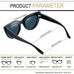 Square Retro Polarized Cateye Sunglasses - Women Vintage Cat Eye Sun Glasses UV400 Protection - Black Frame Pink Lens - CD18G...