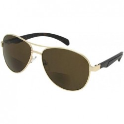 Aviator Aviator Bifocal Sunglasses B117 - Gold Frame Brown Lenses - C718G20C6GI $17.66