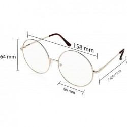 Round Super Oversized Round Sunglasses Hippie Color Lens Retro Circle Glasses - Gold Frame Clear Lens - CN18Z4WNSX5 $10.66