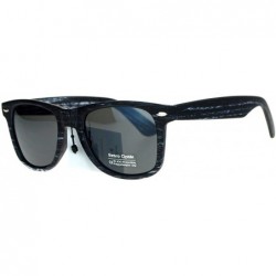 Wayfarer Matted Wood Print Sunglasses Classic Square Horn Rim Fashion - Black - C7180GDO7HD $8.53