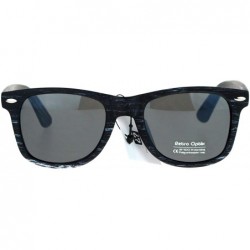 Wayfarer Matted Wood Print Sunglasses Classic Square Horn Rim Fashion - Black - C7180GDO7HD $8.53