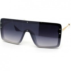 Rectangular Womens Futuristic Oversize Rectangular Shield Robotic Sunglasses - White Smoke - CH18XK89IYM $23.57