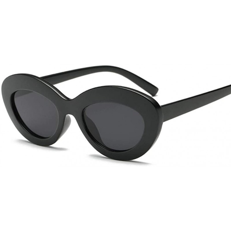 Oval Cateye Women Sunglasses Classic Retro Vintage Oval Sunglasses For Women Eeywear Top Quality UV400 - Blackgray - CV198UQG...