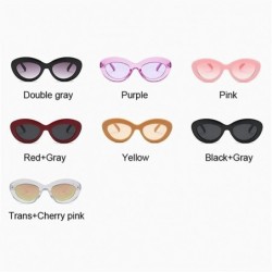 Oval Cateye Women Sunglasses Classic Retro Vintage Oval Sunglasses For Women Eeywear Top Quality UV400 - Blackgray - CV198UQG...