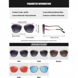 Oval Polarized Oval Sunglasses for Women Driving Fishing UV400 Protection Alloy Frame Shades For Womens Female - Blue - CY18A...