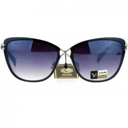 Butterfly VG Occhiali Sunglasses Rectangular Butterfly Cateye Womens Designer Shades - Black Silver - C31875WO7ET $11.58