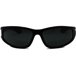 Wrap Del Mar Polarized Wrap Nearly Invisible Line Bifocal Sunglass Readers - Glossy Black - CP11U6LH71P $34.21