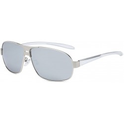 Rectangular magnesium polarized sunglasses Classic brushed two-tone sunglasses - Mercury Reflective Color - CG18DW8ANA4 $47.25