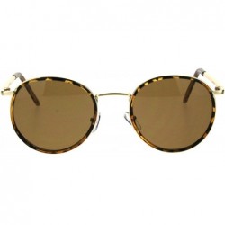 Oval 90s Classic TV Star Round Oval Double Rim Retro Sunglasses - Gold Tortoise Brown - CJ18QHYTI8Z $10.25