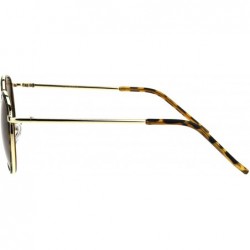 Oval 90s Classic TV Star Round Oval Double Rim Retro Sunglasses - Gold Tortoise Brown - CJ18QHYTI8Z $10.25