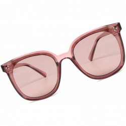 Oversized Designer Oversized Polarized Sunglasses for Women Cat Eye Sun Glasses-FZ61 - Purple-pink Frame / Brown Lens - CD18U...