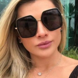 Oversized Oversized Square Sunglasses Women Luxury Vintage Sunglass Fashion Big Frame Sun Glasses UV400 - Cpink - C5197A2TNMS...