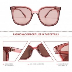Oversized Designer Oversized Polarized Sunglasses for Women Cat Eye Sun Glasses-FZ61 - Purple-pink Frame / Brown Lens - CD18U...