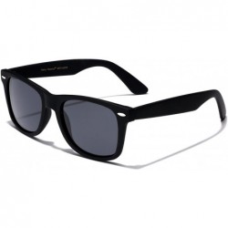 Rectangular Classic Polarized Sunglasses - Rubberized Black - Smoke - C711OXK2S73 $11.62