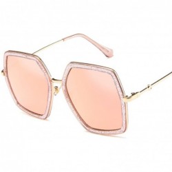 Oversized Oversized Square Sunglasses Women Luxury Vintage Sunglass Fashion Big Frame Sun Glasses UV400 - Cpink - C5197A2TNMS...