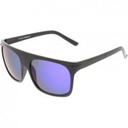Aviator Action Sport Square Color Mirror Flash Lens Skate Flat Top Sunglasses - Black Violet - C211VK7YLEZ $11.62