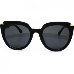 Oversized 7236-1 Premium Oversize XXL Tinted Fashion Sunglasses - Solid Black - CH18Q7ETS2M $17.05