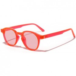 Oval Fashion Small Oval Plastic Frame Chic Clear Candy Color Lens Sunglasses 2019 New Brand Designer - Red - C618NY57ANQ $9.34