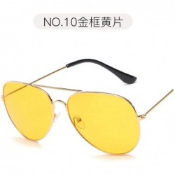 Aviator New Fashion Tinted Color Lens Ladies Round Sunglasses Men Women Retro Yellow Red Vintage Tiny Sun Glasses - 10 - C119...