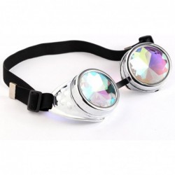 Goggle Rainbow Prism Kaleidoscope Glasses-Steampunk Goggles Cosplay Rave Goggles - Sliver - C818SNIG6AQ $14.41