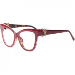 Oval Womens Butterfly Frame Reading Glasses w/Shiny Rhinestones - Red - CZ18ZSKCL3E $26.60